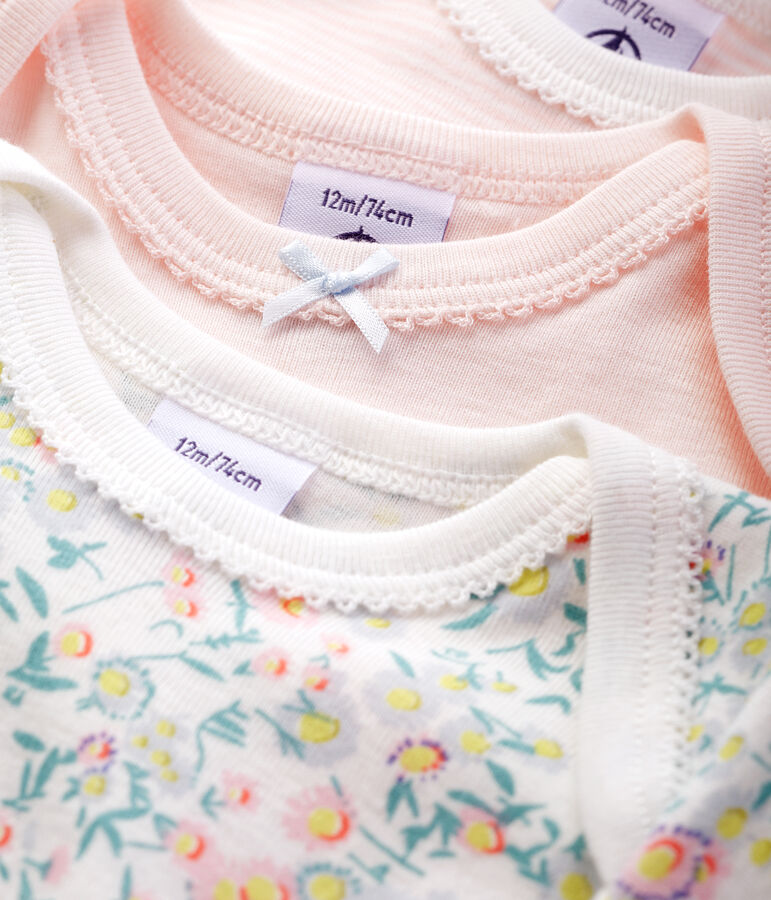 Lot de 3 bodies manches courtes pastel b&eacute;b&eacute; fille variante 1