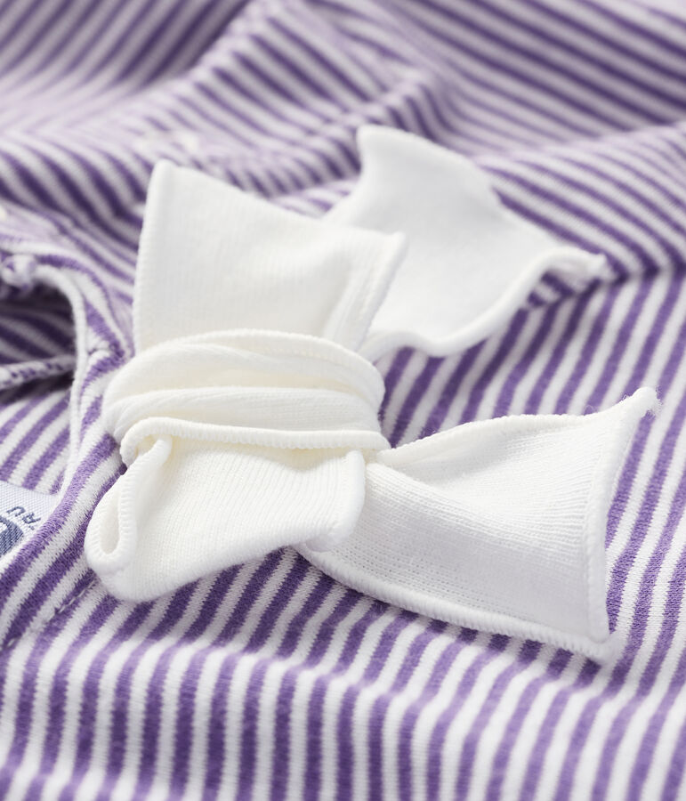 Blouse manches courtes b&eacute;b&eacute; fille violet/blanc