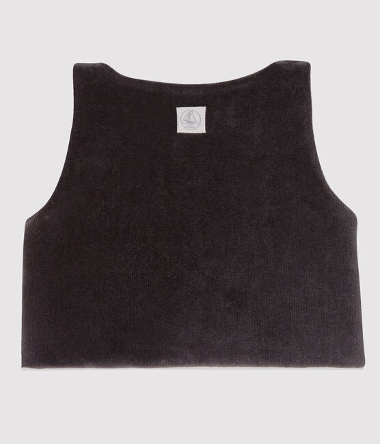 Gilet sans manches bébé en velours gris CAPECOD