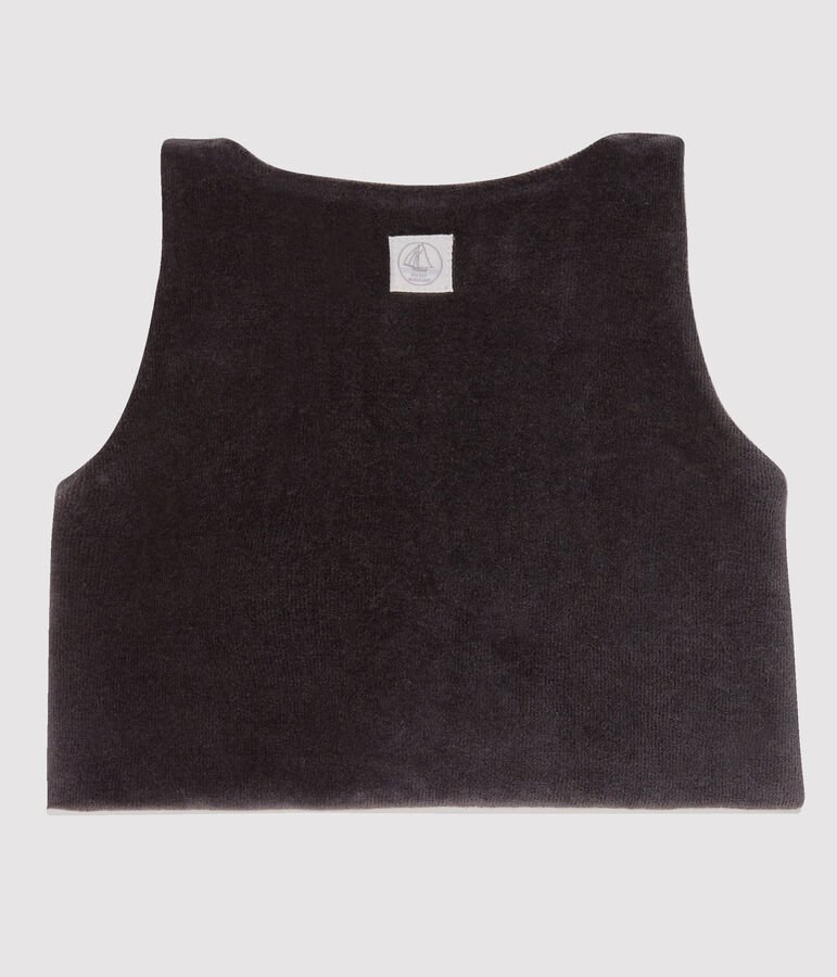 Gilet sans manches b&eacute;b&eacute; en velours gris