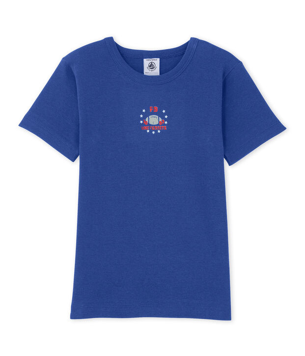 Jongens-T-shirt met motief blauw Peter