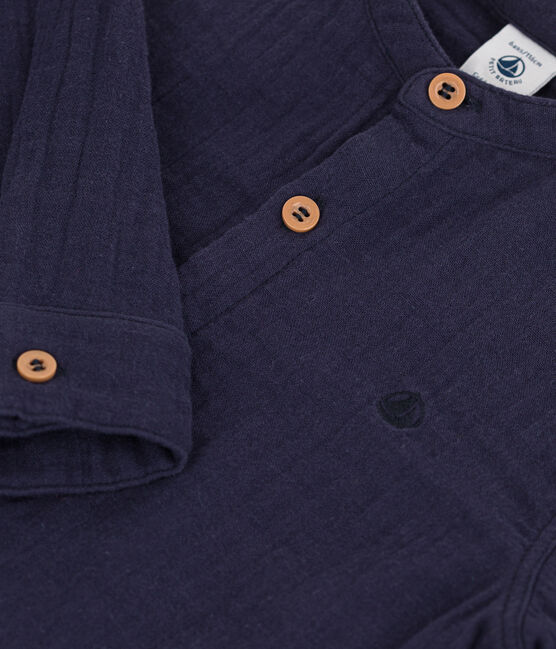 Chemise en gaze de coton enfant garçon bleu SMOKING