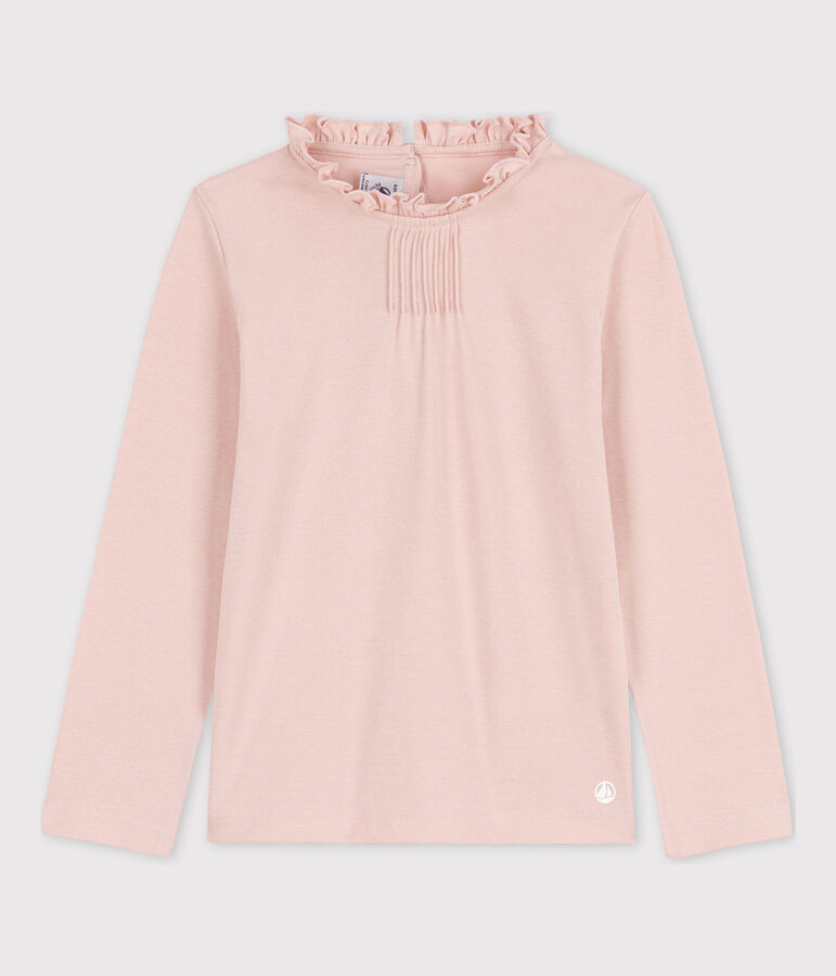 Tee-shirt manches longues en coton enfant fille rose