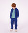 Effen fluwelen kinderhemd blauw