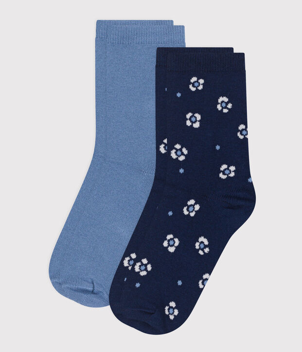 2 paar katoenen meisjessokken met bloemetjesprint multicouleur