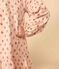 Robe manches longues en gaze de coton fleurie enfant fille rose SALINE/blanc MULTICO
