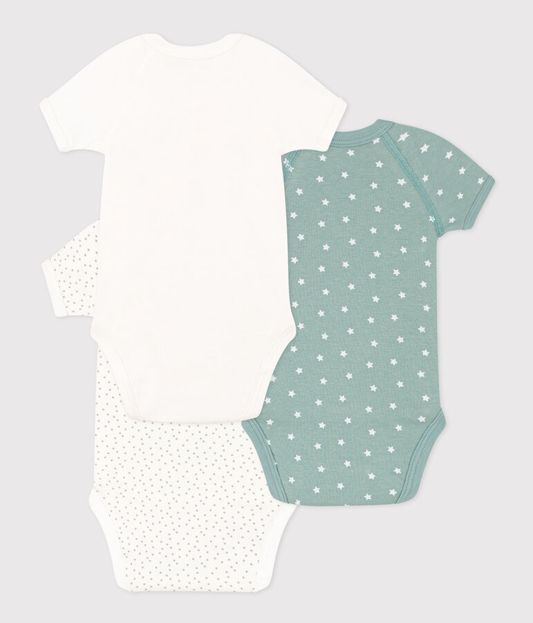 LOT DE 3 BODIES MANCHES COURTES B&Eacute;B&Eacute; EN COTON multicouleur