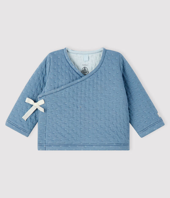Cardigan bébé en tubique gris TEMPETE