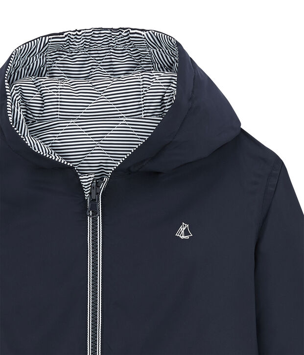 Coupe vent chaud et r&eacute;versible enfant mixte bleu marine