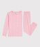 Pyjama tr&egrave;s ajust&eacute; enfant en coton imprim&eacute; rose/multicouleur