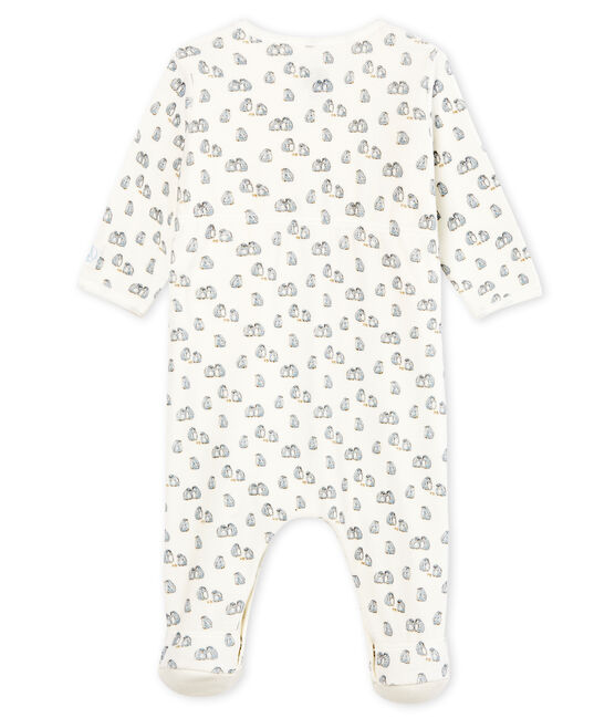 Bodyjama bébé garçon en velours blanc MARSHMALLOW/blanc MULTICO
