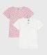 Setje met katoenen T-shirts met korte mouw en appelprint voor kinderen.
