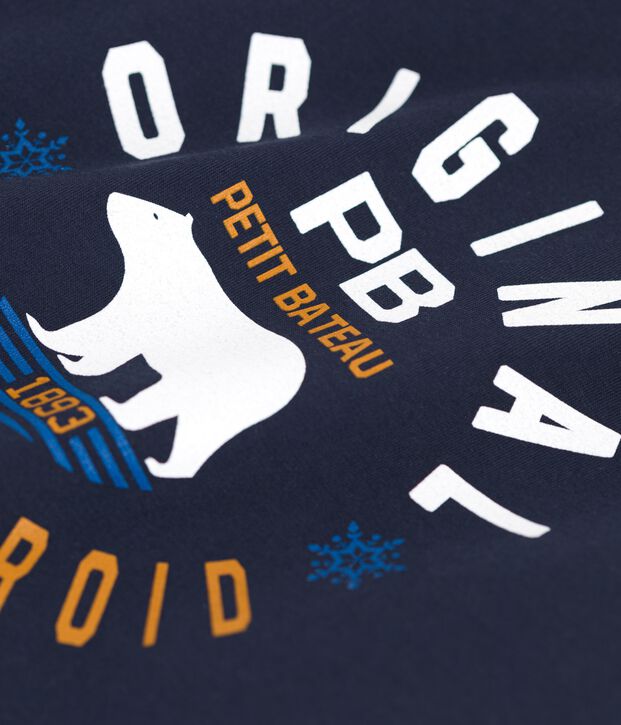 Katoenen jongens t-shirt met lange mouwen blauw/blauw