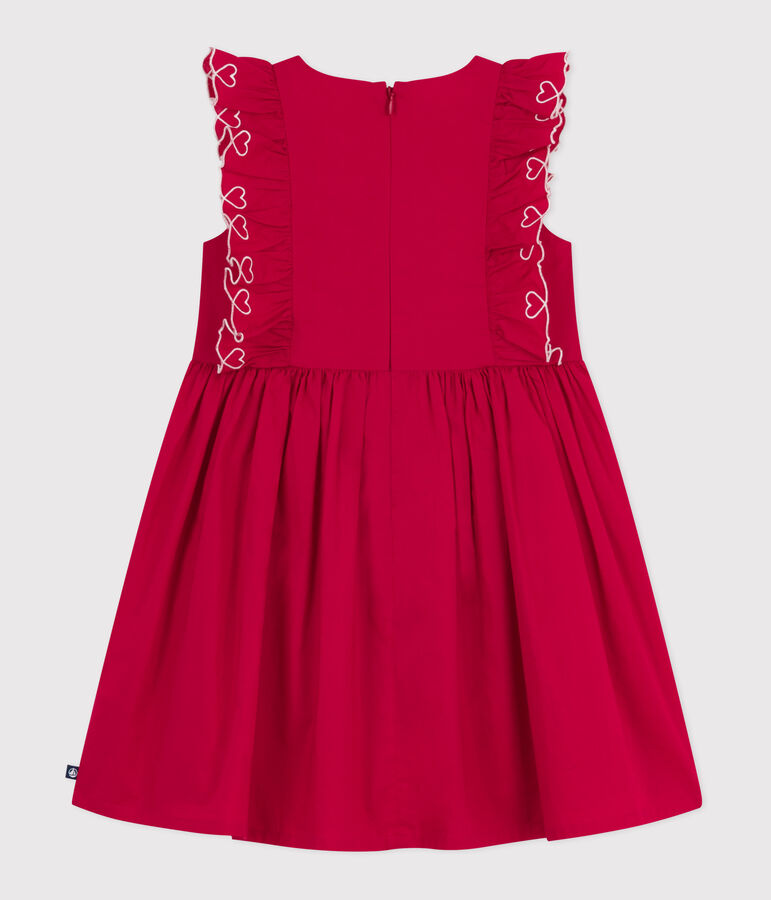 Robe enfant sans manche en coton rouge