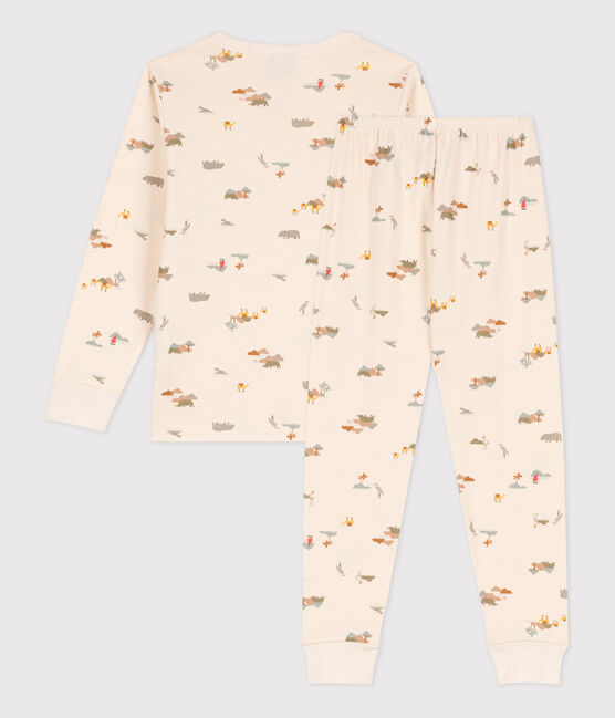 Katoenen pyjama met dierenprint voor kleine meisjes en jongens wit AVALANCHE/ MULTICO