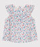 Mouwloos katoenen bloesje met bloemenprint voor baby's wit MARSHMALLOW/wit MULTICO