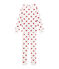 Pyjama fille en côte blanc MARSHMALLOW/rouge TERKUIT