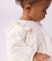 Babyjurkje van corduroy met lange mouwen en borduursel ecru MILK/ ARGENT