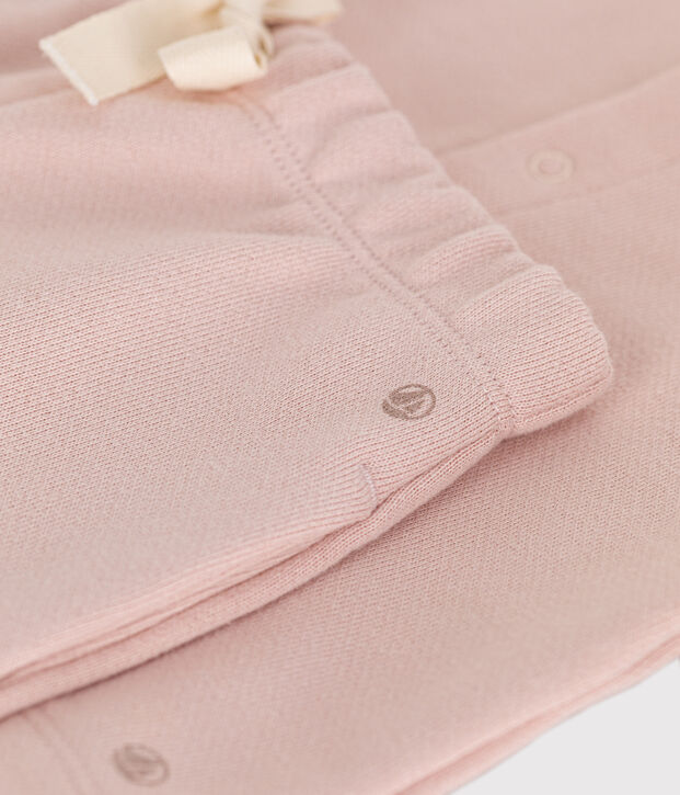 Ensemble cardigan et pantalon en molleton b&eacute;b&eacute; rose