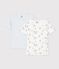 Lot de tee-shirts enfant en coton manches courtes imprim&eacute; chiens multicouleur