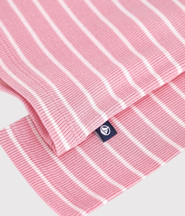Katoenen marinetruitje voor kinderen roze/wit