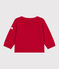 Pull marin bébé en laine et coton uni rouge POMPEI