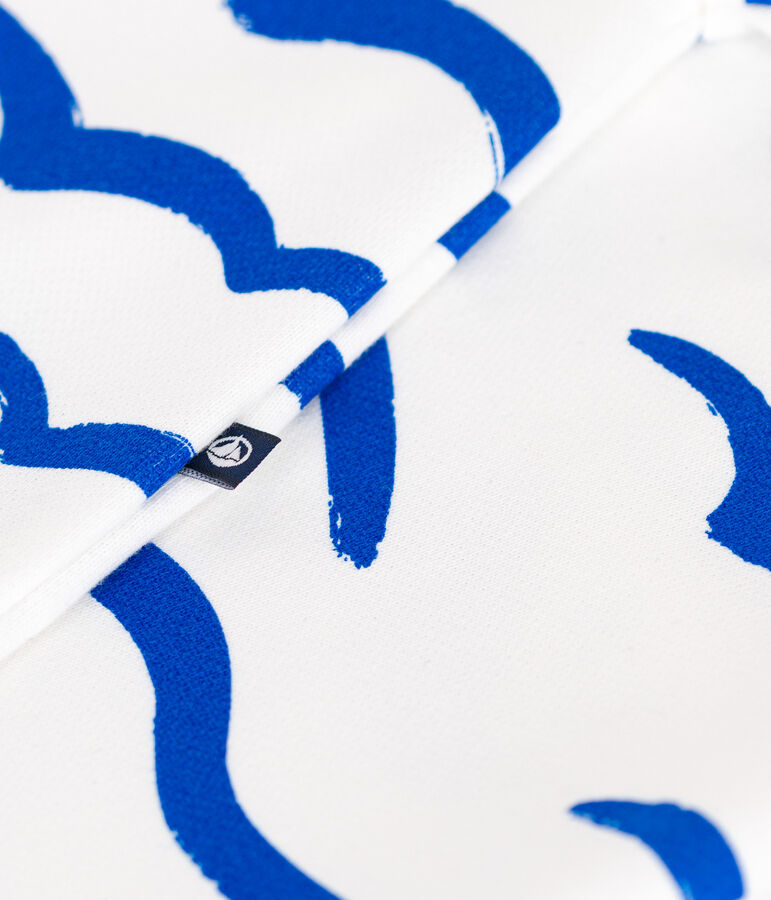 Combicourte b&eacute;b&eacute; en coton manches courtes, imprim&eacute;e requin blanc/bleu