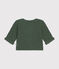 Gebreide uniseks babycardigan in ribbelsteek groen CROCO