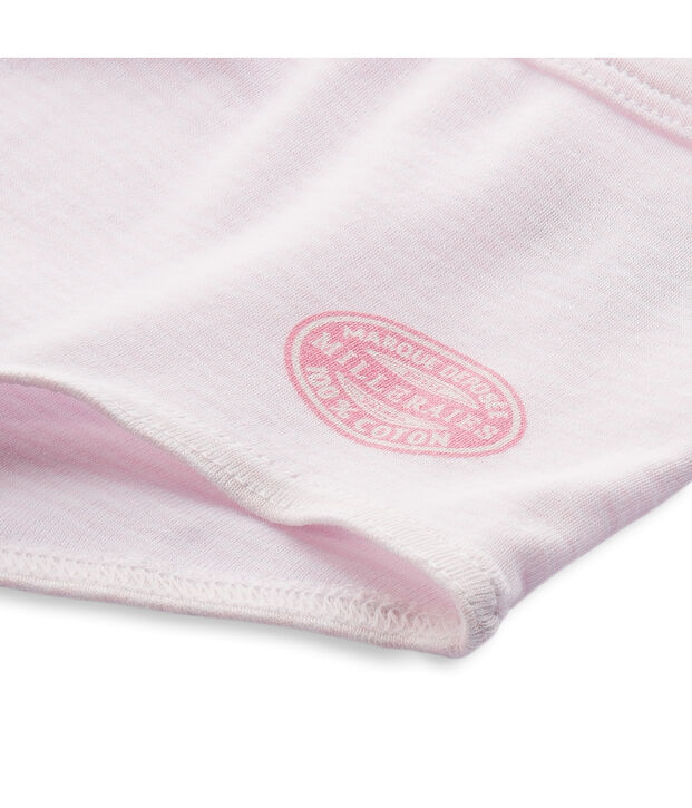 Boxer fille ray&eacute; milleraies rose/blanc