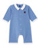 Combinaison bébé garçon rayé milleraies bleu DELFT/blanc ECUME
