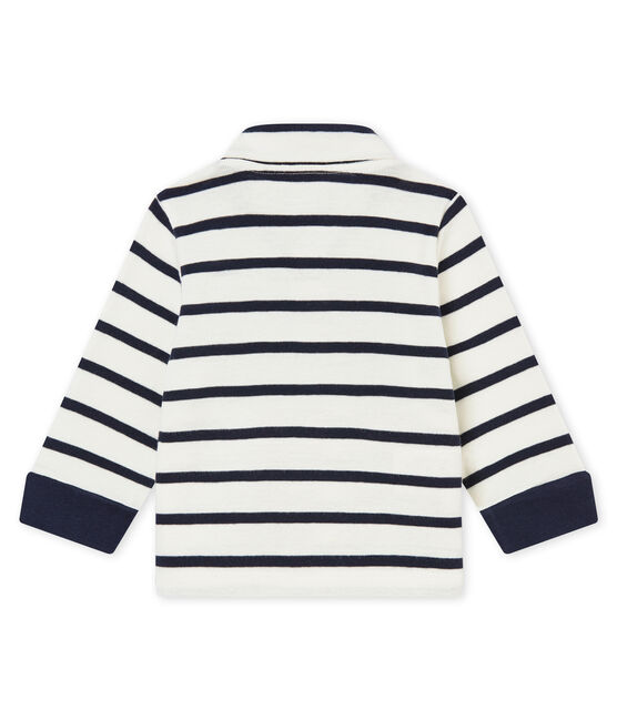 Polo rayure marinière bébé garçon blanc MARSHMALLOW/bleu SMOKING