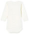 Rompertje lange mouwen babyjongen wit MARSHMALLOW/blauw ACIER
