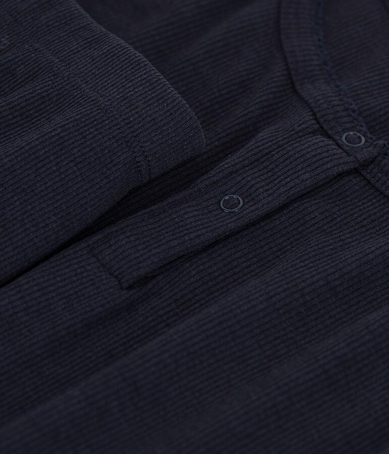 Effen pyjama met bandjes voor dames in lyocell en katoen blauw SMOKING