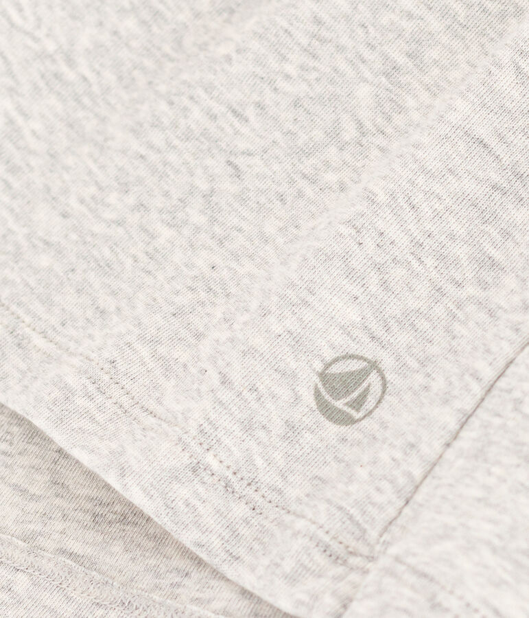 Tee-shirt l'Iconique col V en coton uni femme gris