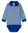 Body polo rayure milleraies bébé garçon bleu LIMOGES/blanc MARSHMALLOW