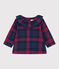 Blouse manches longues en flanelle bébé bleu SMOKING/blanc MULTICO