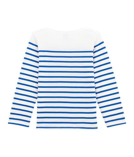 Marinière creative enfant garçon blanc MARSHMALLOW/bleu PERSE