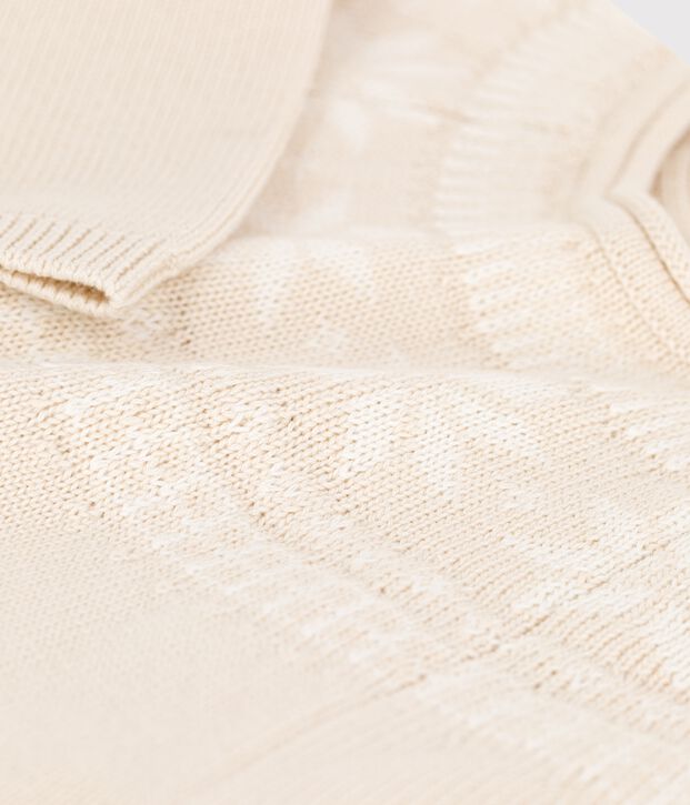 Meisjespull van wol en katoen beige/wit