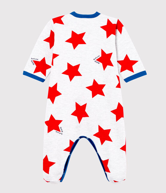 Babypyjama voor jongens grijs POUSSIERE/wit MULTICO