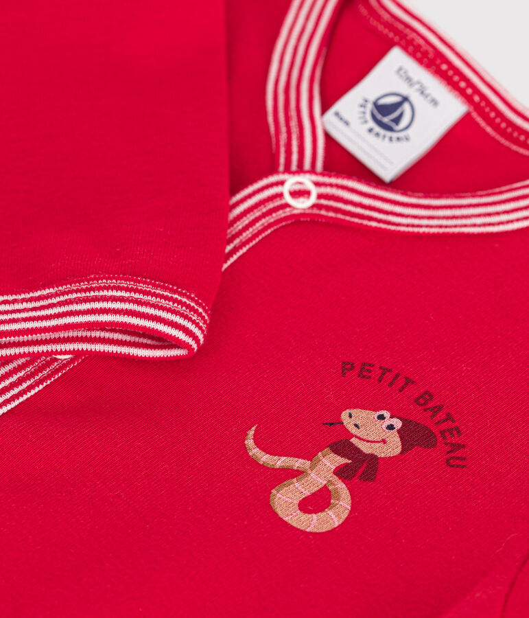 Katoenen babypyjama zonder voetjes rood