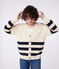 Katoenen damescardigan met strepen wit AVALANCHE/blauw SMOKING