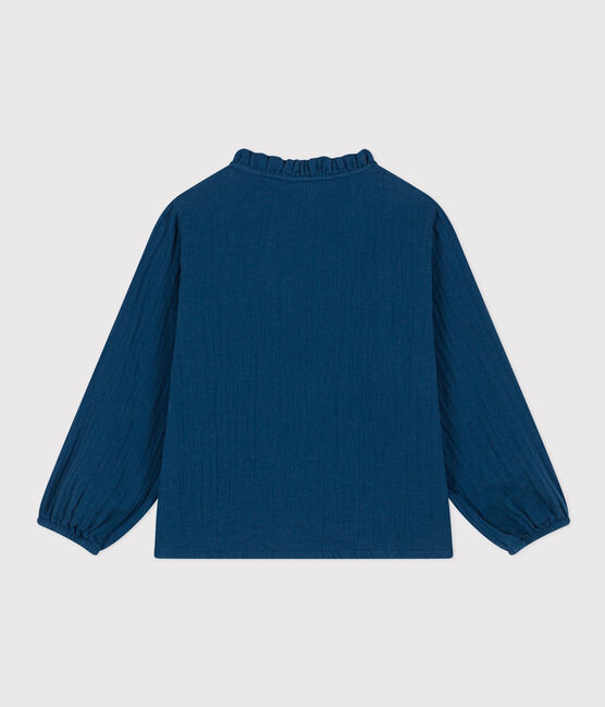 Blouse en gaze de coton enfant fille bleu INCOGNITO
