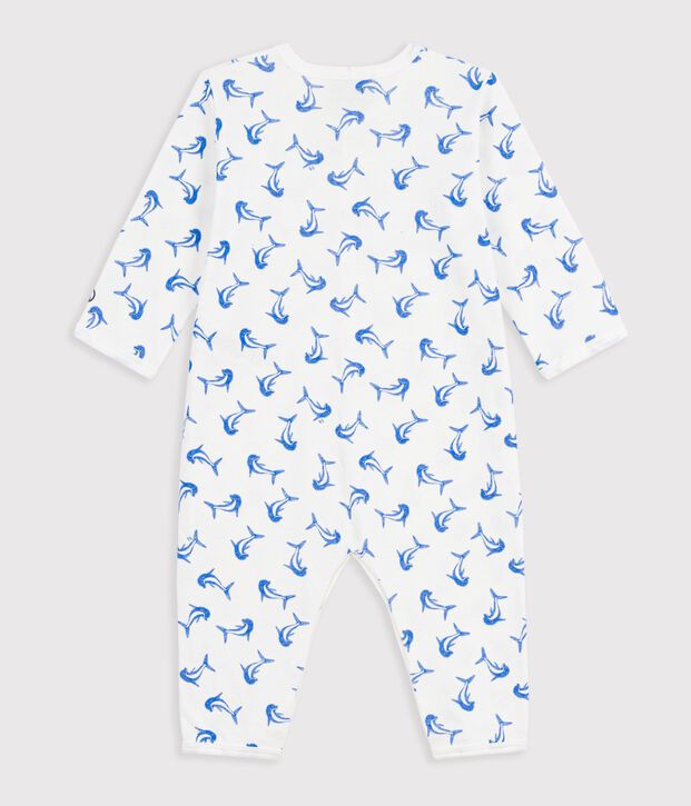Dors bien sans pied en coton blanc/bleu/multicouleur