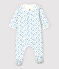 Bodyjama à imprimé bateaux bébé en tubique en coton biologique blanc MARSHMALLOW/bleu COOL