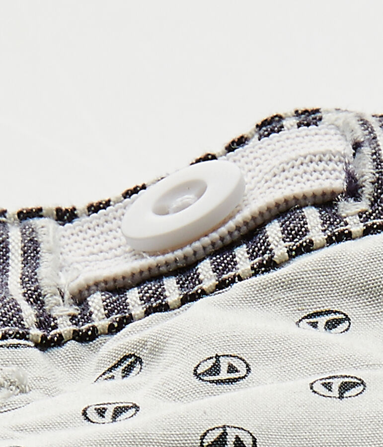 Gestreepte babybroek voor jongens blauw SMOKING/wit MARSHMALLOW