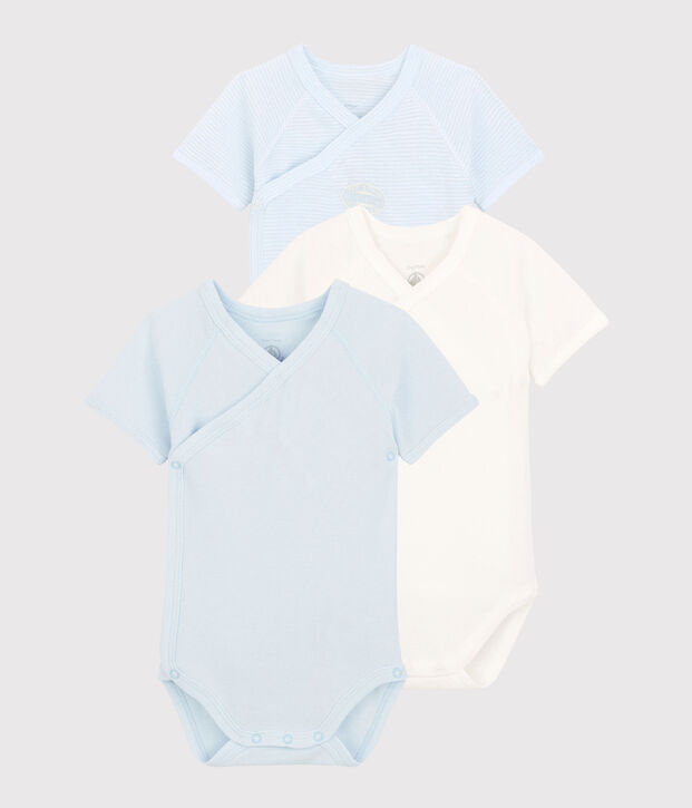 Lot de 3 bodies b&eacute;b&eacute; en coton biologique multicouleur