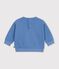 Effen katoenen babysweatshirt met borduursel blauw