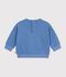 Sweatshirt b&eacute;b&eacute; en coton uni et sa broderie bleu
