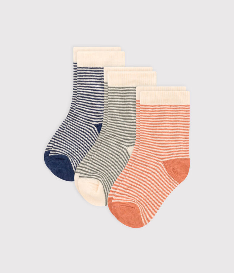 Lot de 3 paires de chaussettes milleraies b&eacute;b&eacute; multicouleur