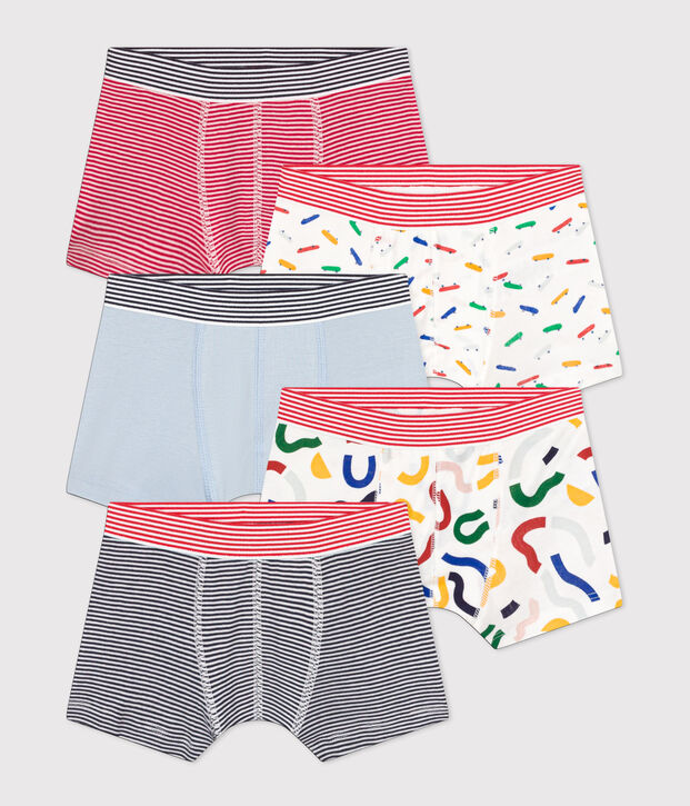 Set met vijf boxershorts van katoen voor kinderen multicouleur